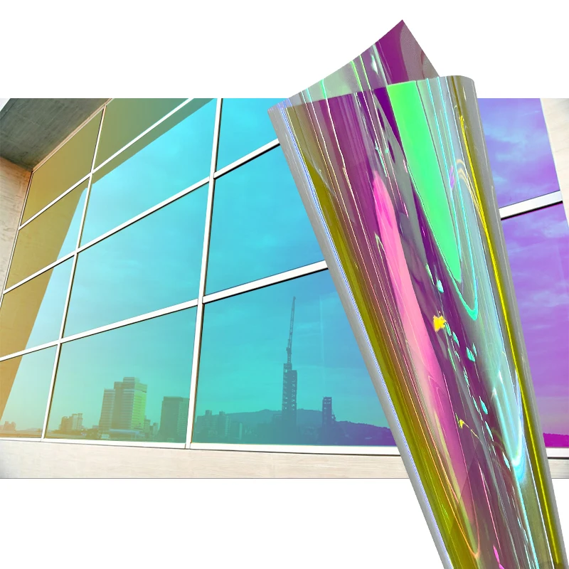 

Self Adhesive Building Glass Film Residential Window Tinting Building Window Insulation Solar Film One Way rainbow Tint