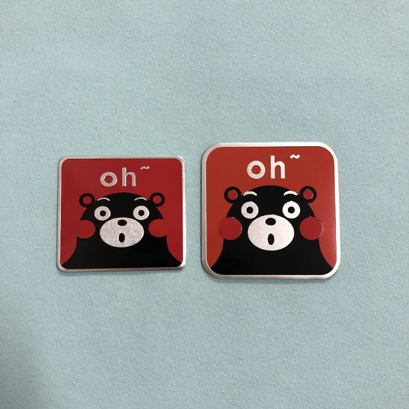 

High-quality Modification 3D Metal Aluminum Alloy Car Stickers Kumamo Bear Scratch Cover DIY Decorative Car Accessories