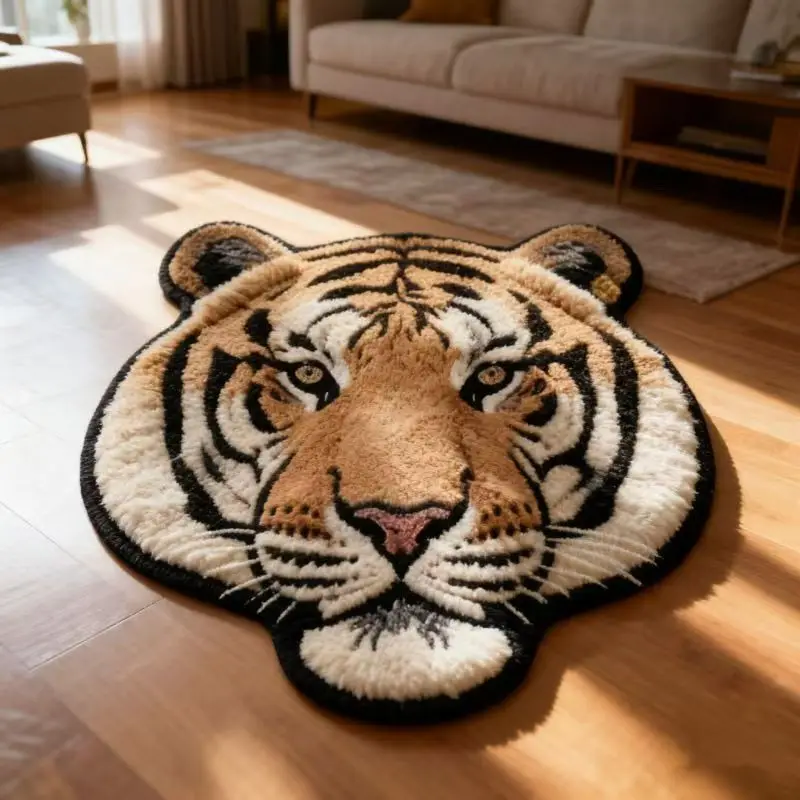 Imitation Animal Carpet Thickened Special Shape Floor Mat Leopard Print Carpet Tiger Carpet Washable Anti-Slip Mat