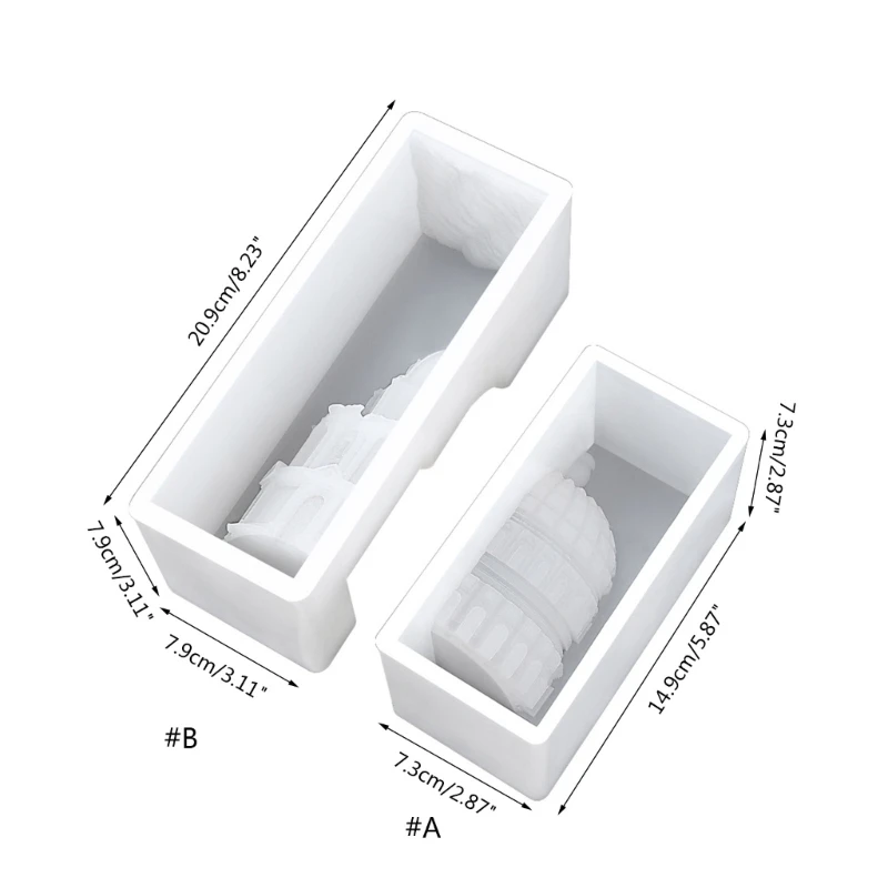 MXME Epoxy Resin Temple Church Ornament Mold Silicone Crafts Mold for Home Decor