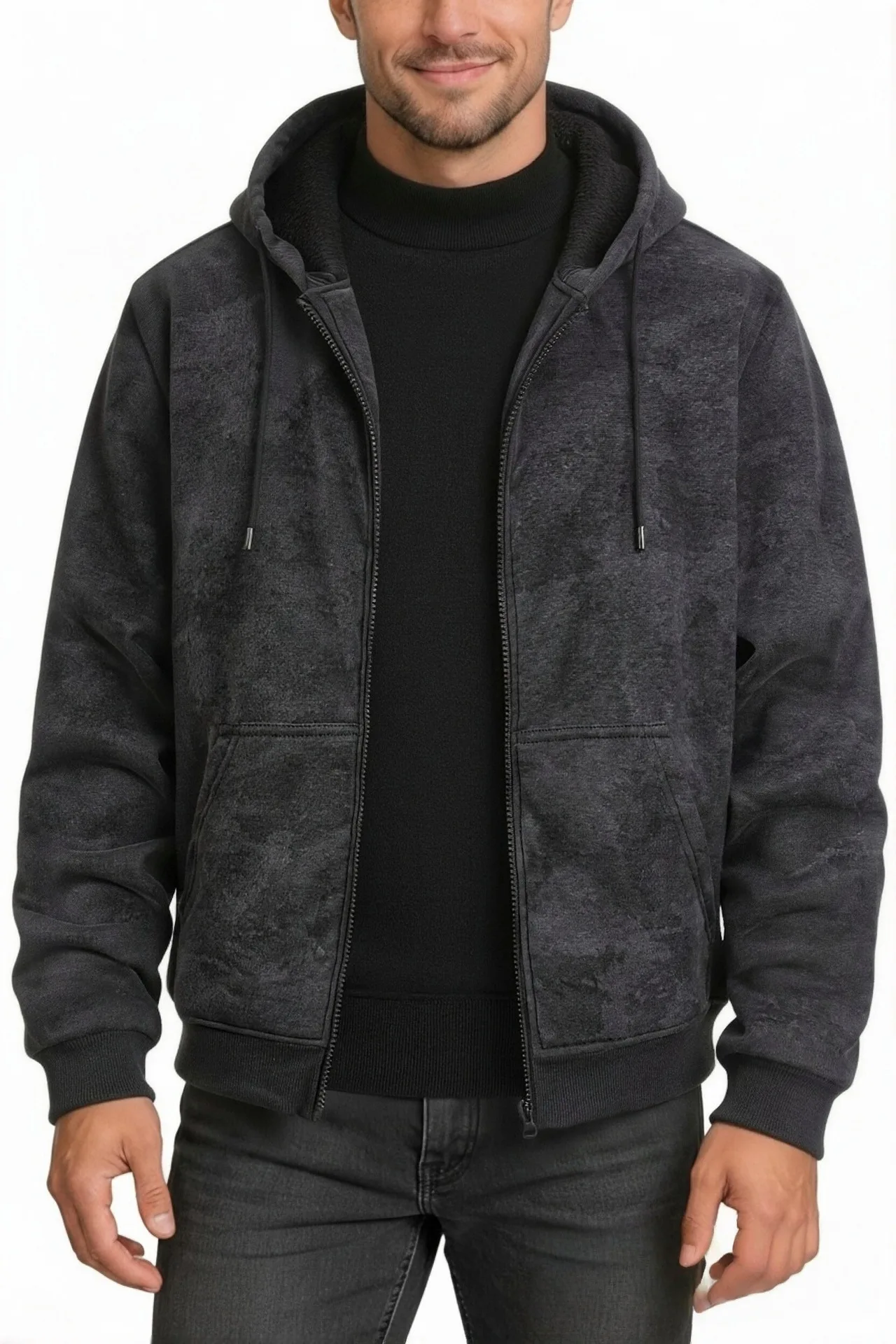 Men's Fleece-Lined Varsity Jacket Autumn Winter Warm Color Block Baseball Jacket Button Front & Striped Cuffs Retro Casual Coat