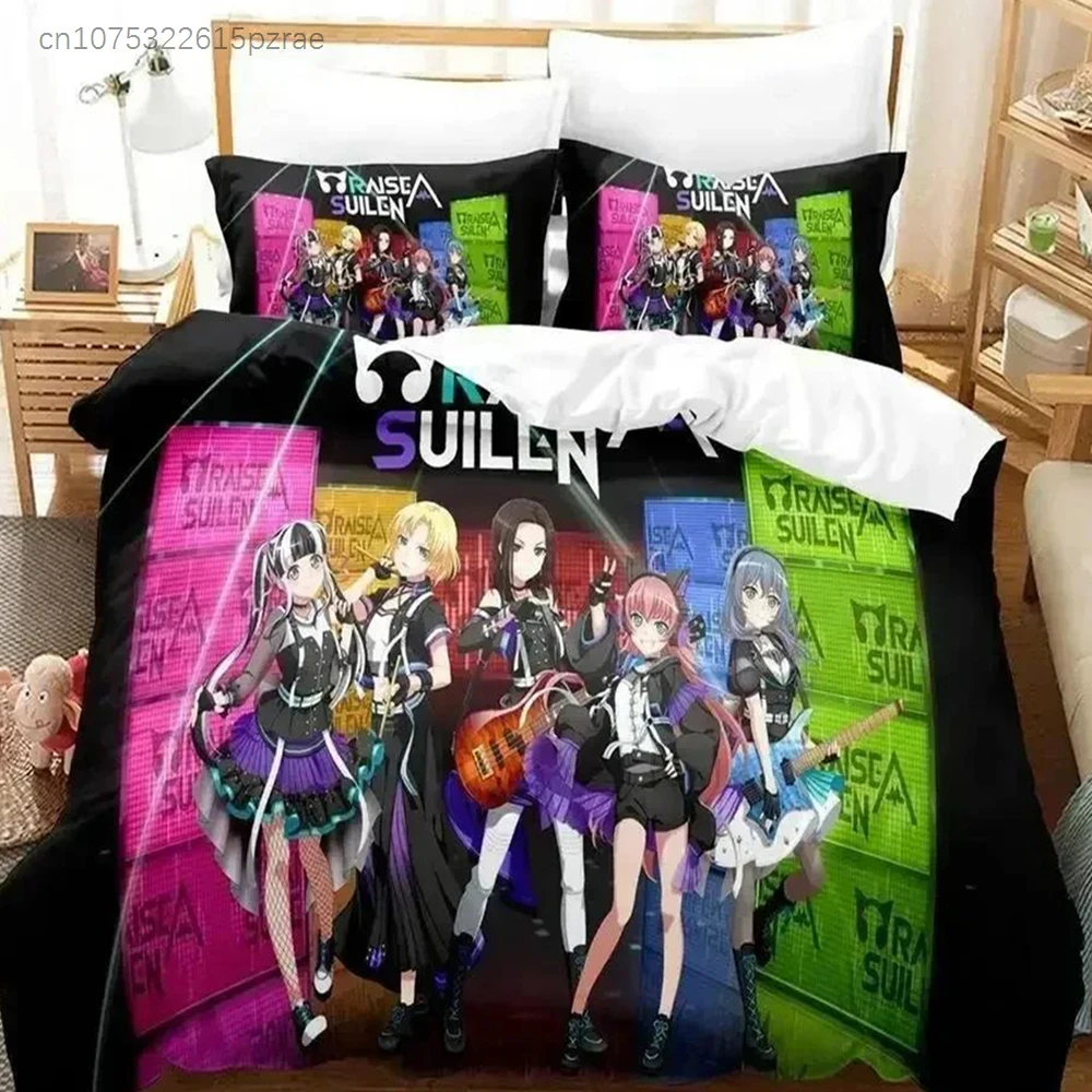 RAISE A SUILEN Bedding Set Anime three-piece Set Bedding Set Printed Soft With Pillowcase Duvet Cover Soft Bedclothes Home