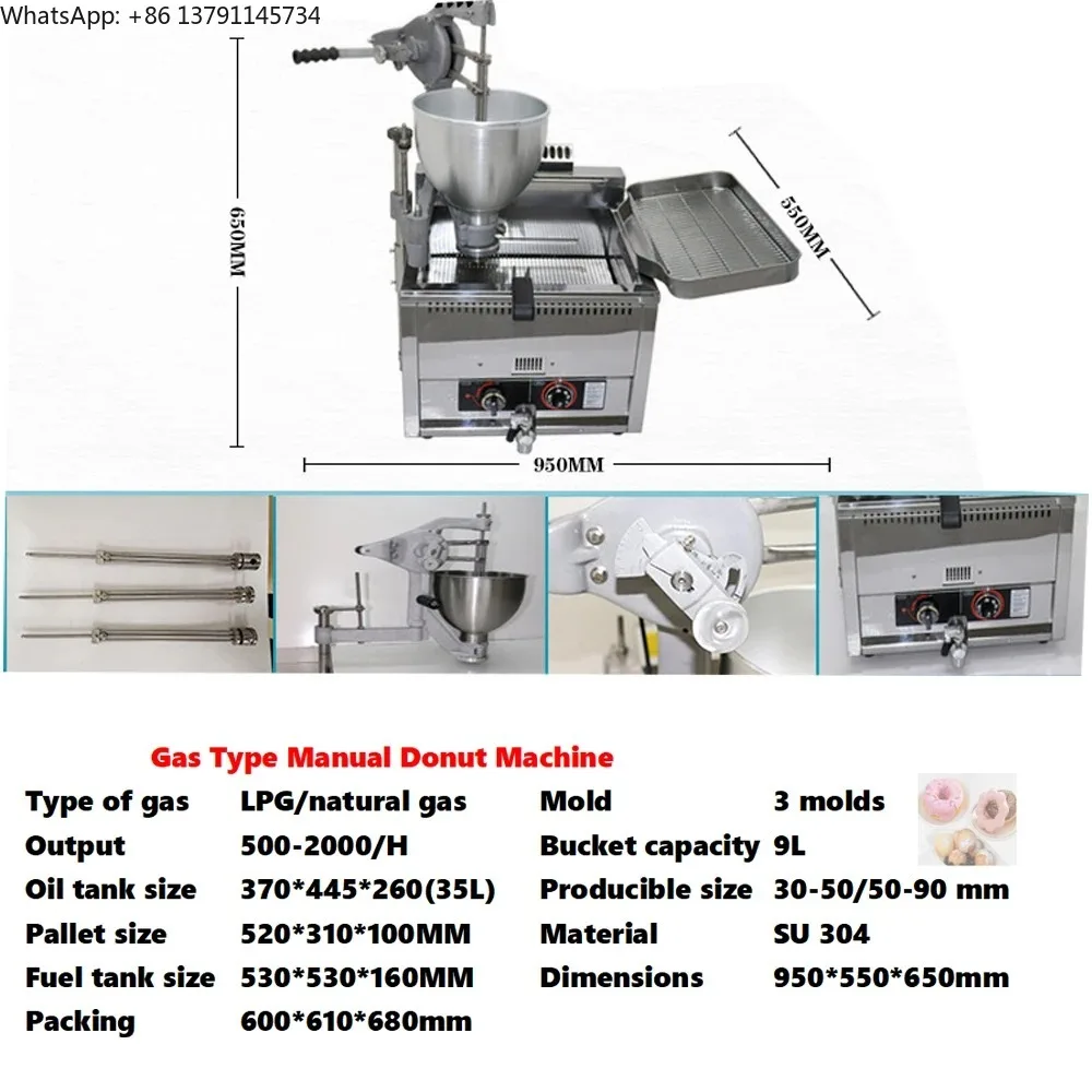Electric/Gas Type 25L/35L Donuts Maker Machine with 3 different mould Doughnut Fryer Maker Perfect for Bakery Business