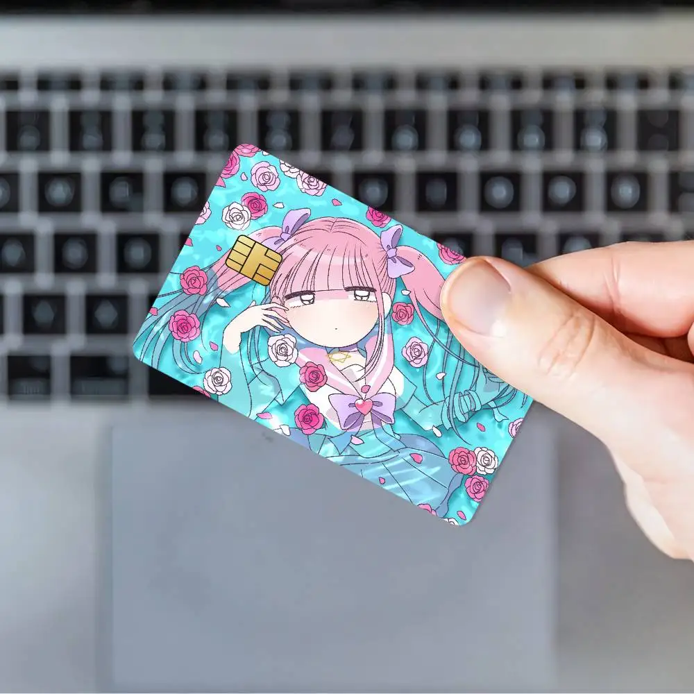 Cute M-Menhera Chan Credit Card Skin Stickers for Bank Card Bus Metro Card Sticker Waterproof Gift