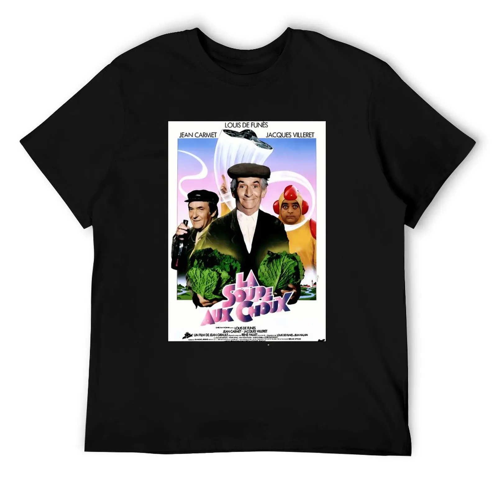 Vintage Soupe Choux The Cabbage Soup 1981 Louis De Funes Comedy Movie T-Shirt cotton t shirt man t shirt man plain T-Shirt