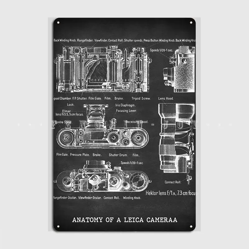 Anatomy Of A Leica Camera Metal Plaque Poster Club Party Plaques Living Room Create Tin Sign Poster