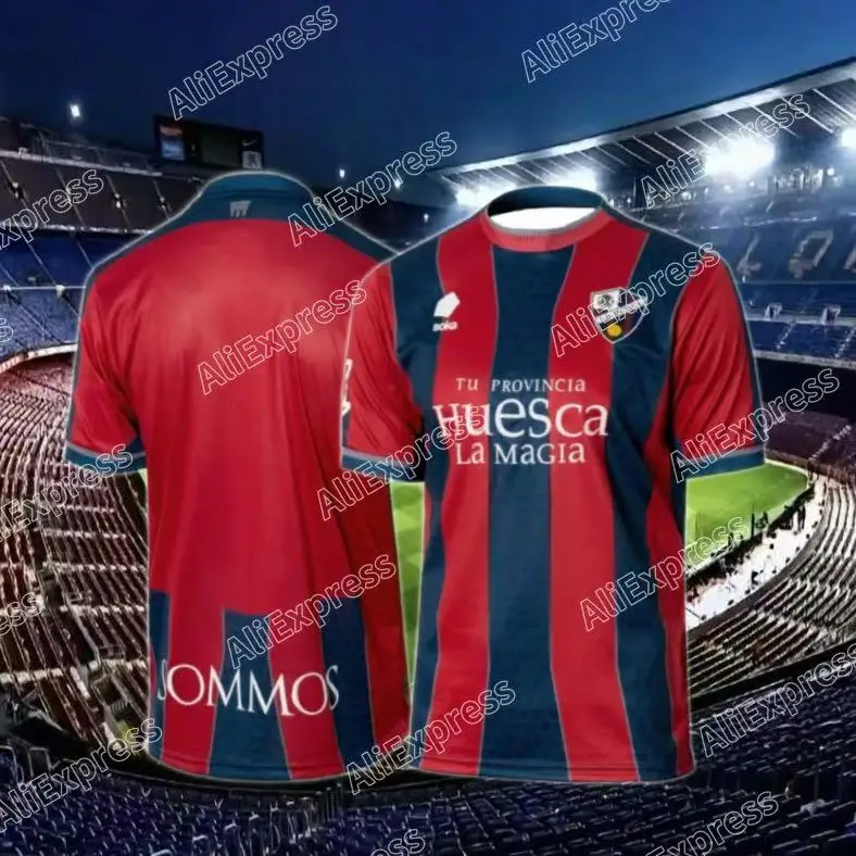 

2425 Huesca Home and Away Jerseys Men's 3D Printed Top Training Sports Quick-drying Breathable T-shirt Children's Sports T-shirt