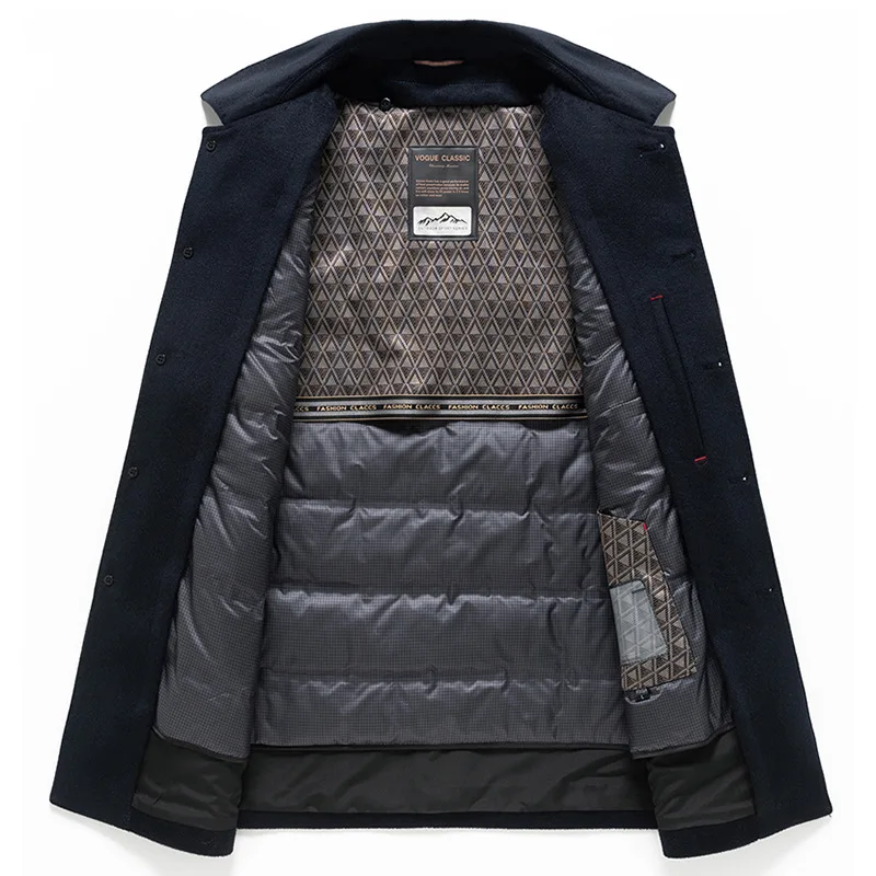 الكشمير معطف الصوف الرجال الخريف الشتاء الأعمال أبي أسفل معطف الرجال #3