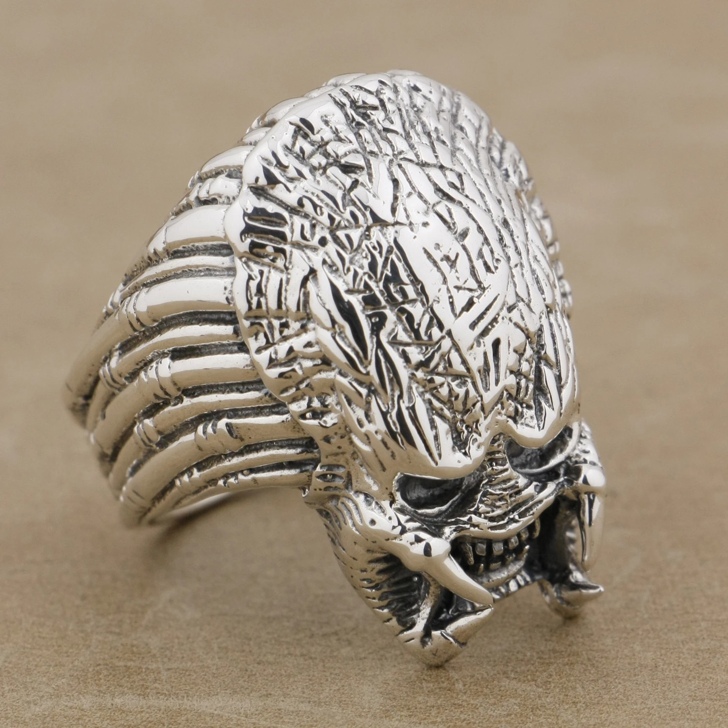 Alien Predator AVP 925 Sterling Silver Ring Biker Punk Jewelry 9M003 US Size 8.5