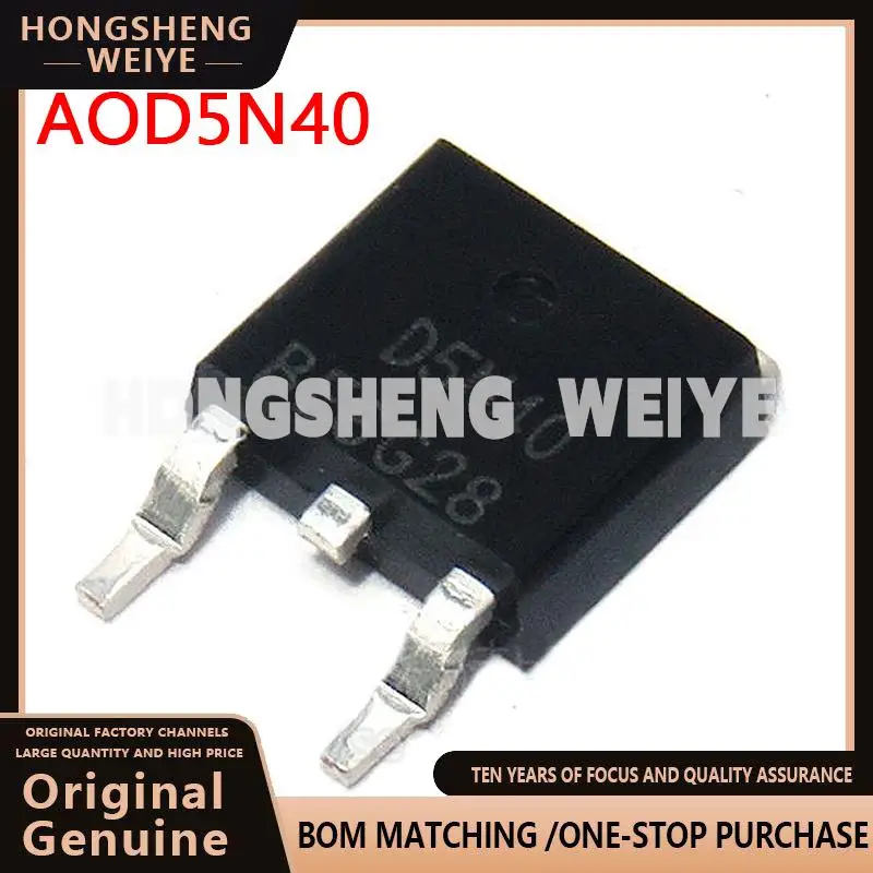 100% nuovo circuito integrato 10PCS AOD5N40 D5N40 muslimate TO-252 5A 400V MOS
