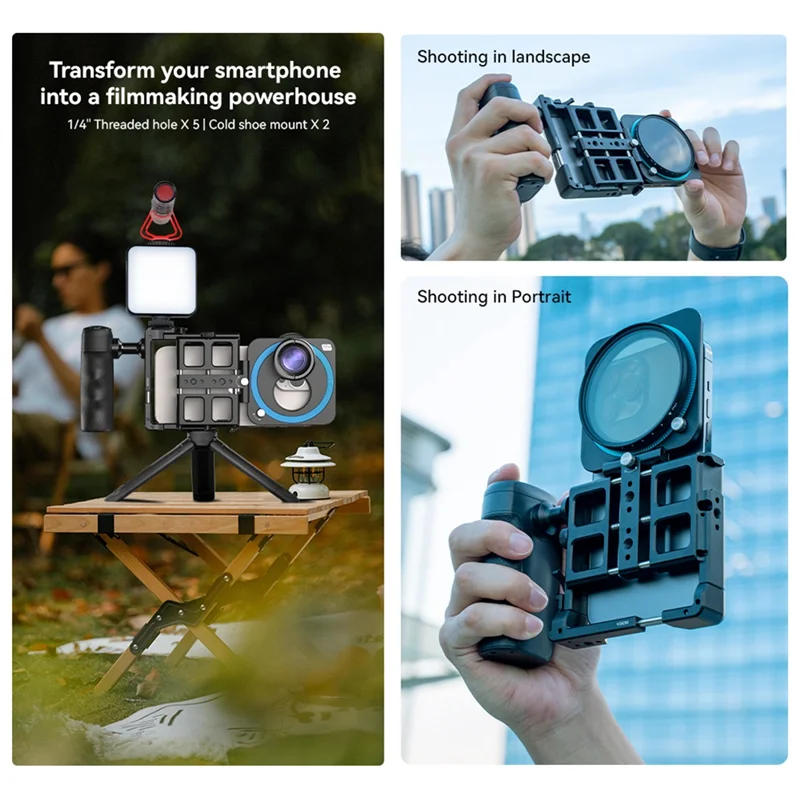 

Стабильная производительность-кронштейн для мобильного телефона, клетка Smart Bluetooth с резьбовым отверстием 1/4 дюйма/интерфейс холодного башмака для видео светодиодного микрофона