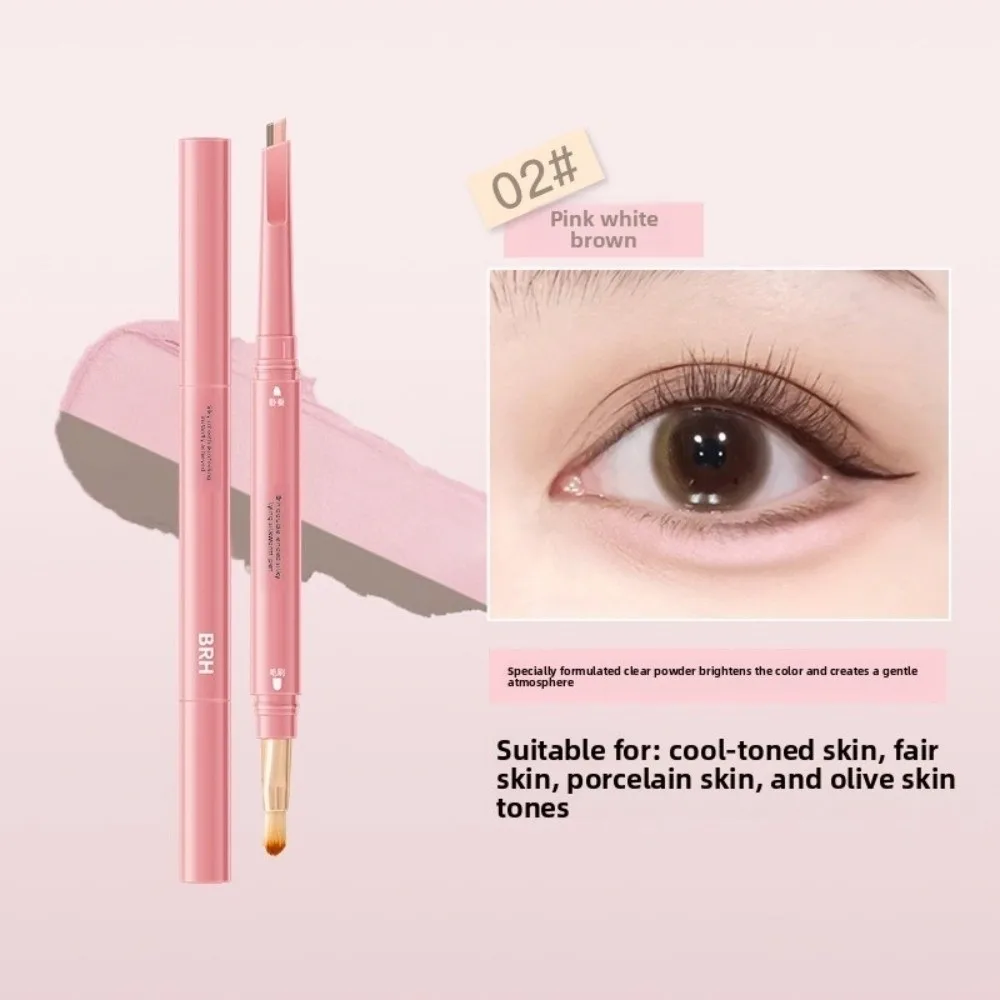 Lápiz de gusano de seda de doble punta, herramienta de maquillaje de ojos, resaltador multifuncional, pluma de maquillaje con pincel, barra de maquillaje abrillantador de ojos