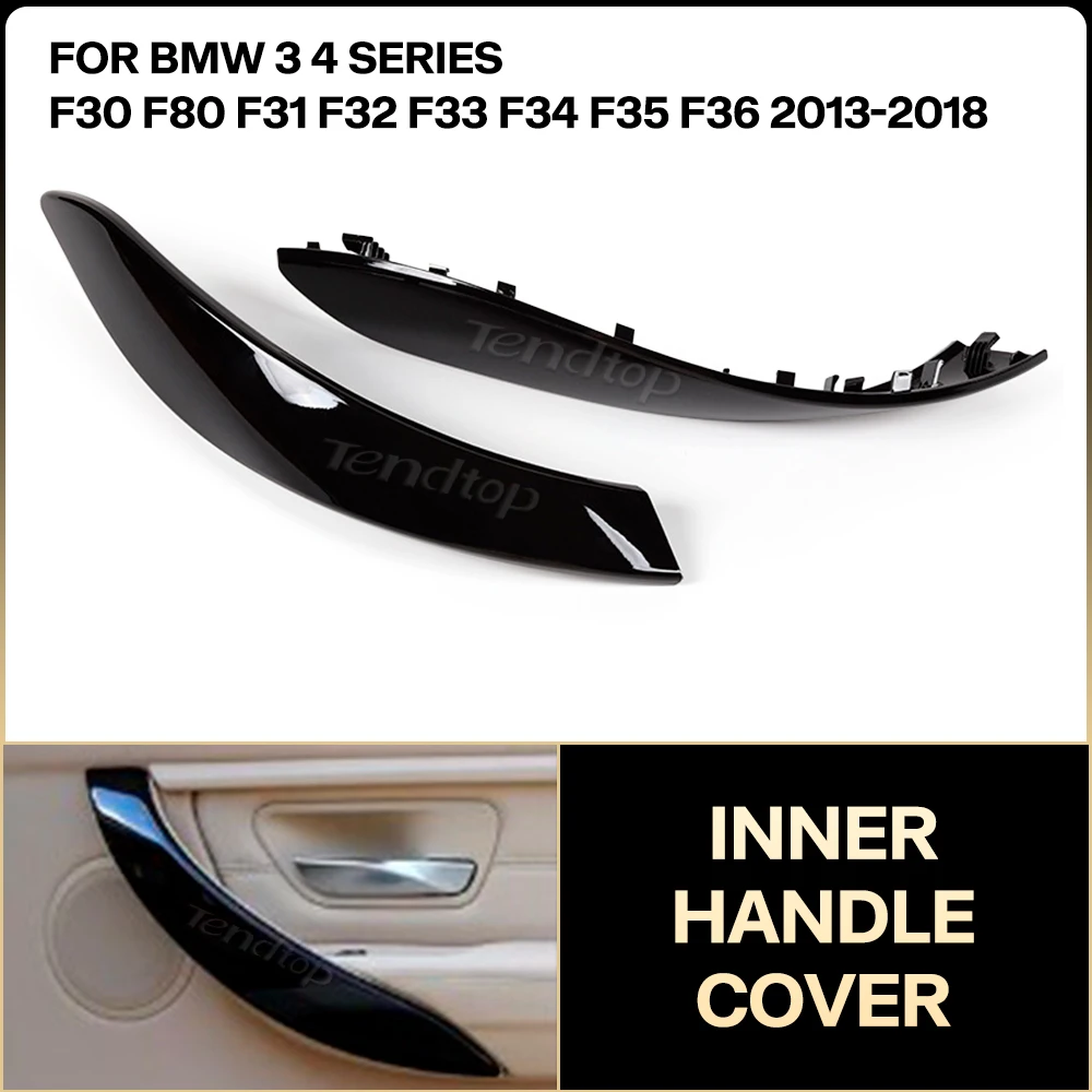 Piano Black Set Interior Door Pull Handle Outer Cover Trim For BMW 3 4 Series M3 M4 F30 F80 F31 F32 F33 F34 F35 F36 2013-2018