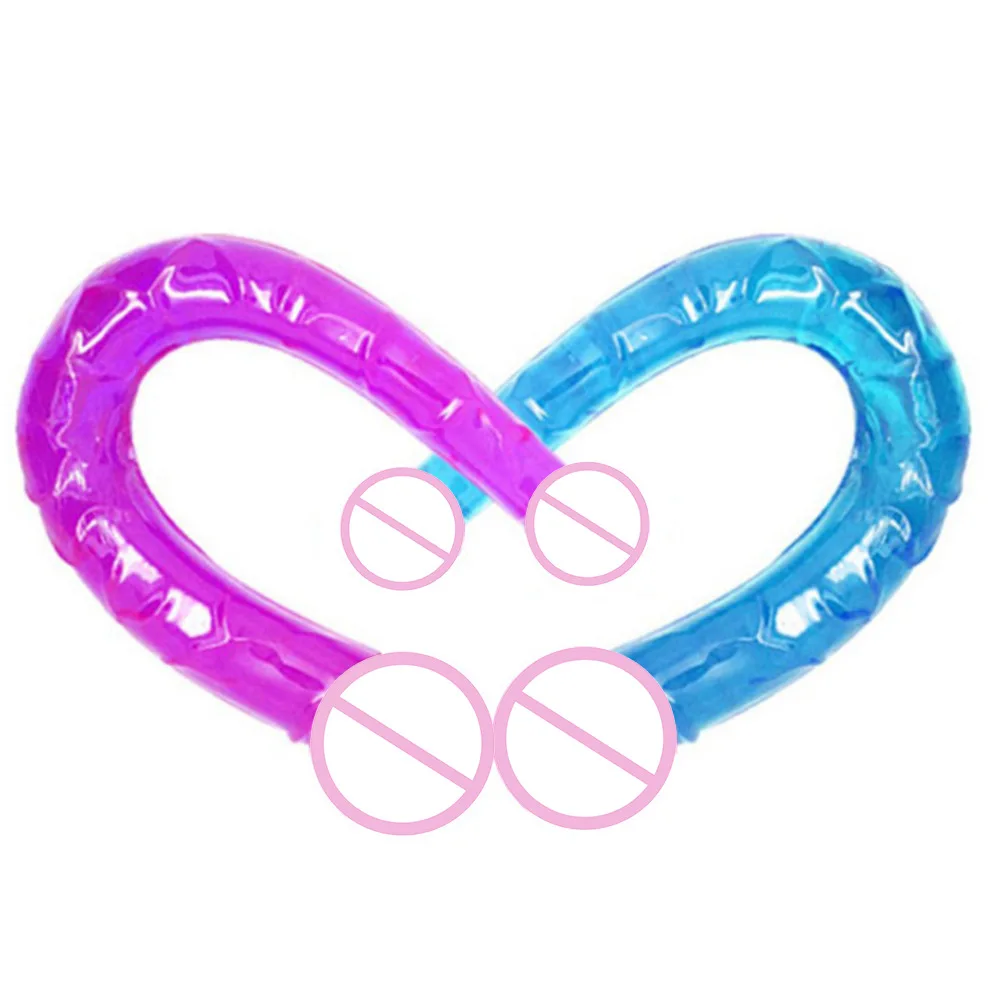Soft Double Head Dildo Realistic Penis Dildo Flexible Crystal Jelly Dildo Sex Toy for Woman Big Penis G-spot Clitoris Stimulator view 3