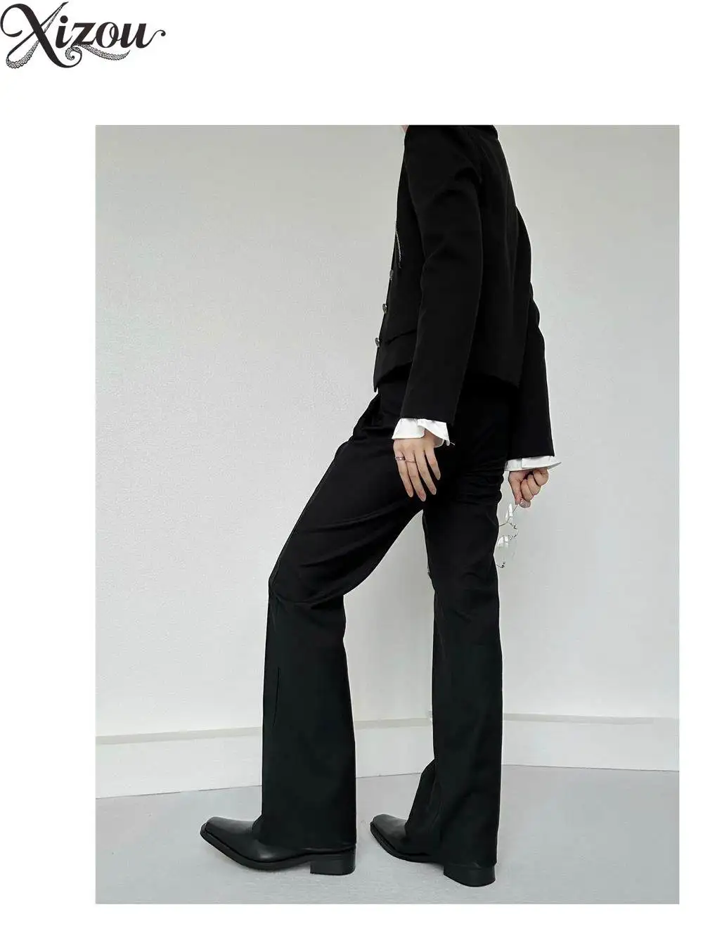Draped Flared Trouser High Waist Straight Leg Neutral Unisex Slim Ouji Lolita Knight Retro 2026 Spring Autumn Daily Bottom
