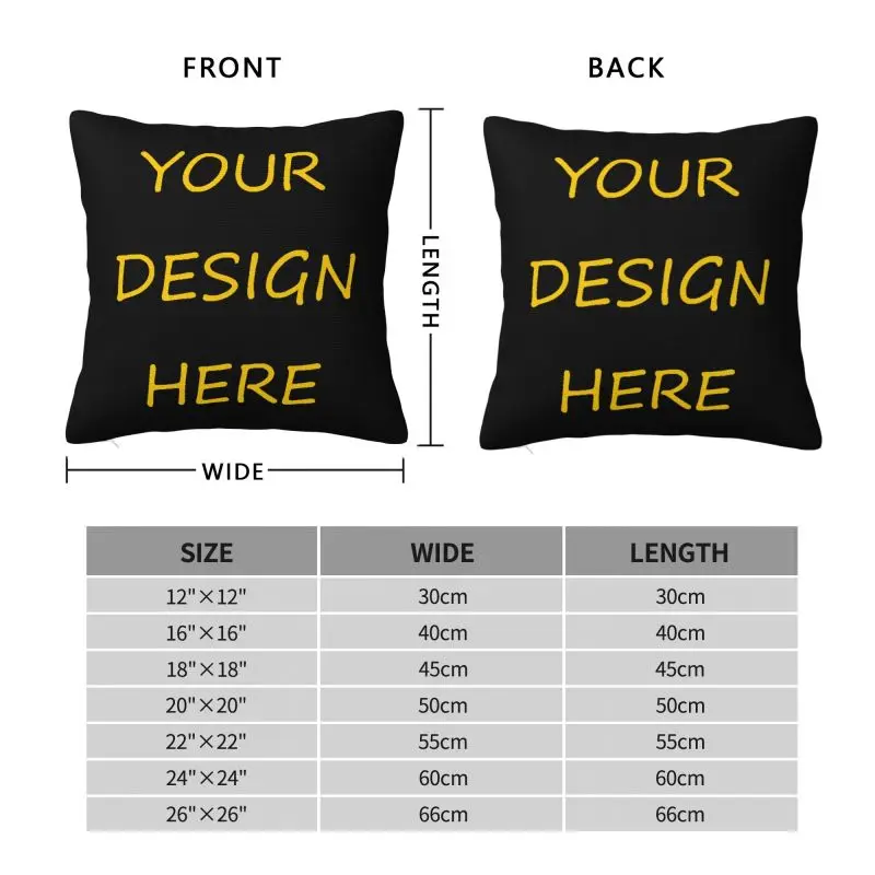 Custom Your Photo Logo Text Print Pillow Case Your Design Here DIY Nordic Cushion Cover Square Pillowcase