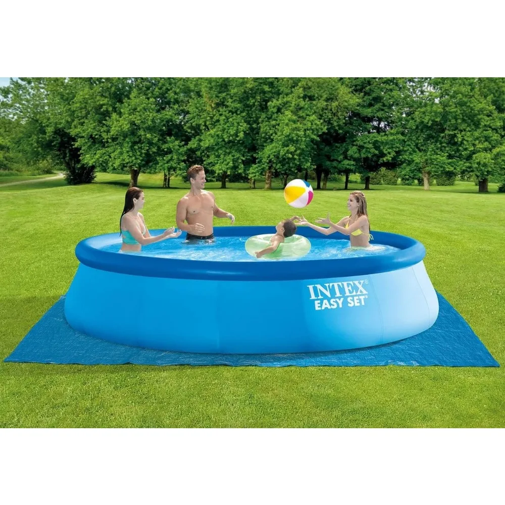 

26175EH Easy Set Inflatable Swimming Pool Set: Includes 1500 GPH Cartridge Pump – Removable Ladder