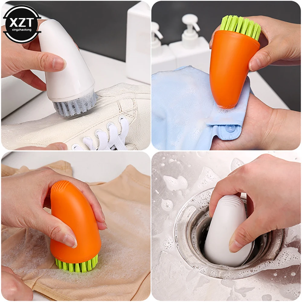 Multifunctional Cleaning Brush Carrot Shape Brush Kitchen Vegetable and Fruit Brush Pot Scrub Dish Brush Kitchen Household Brush