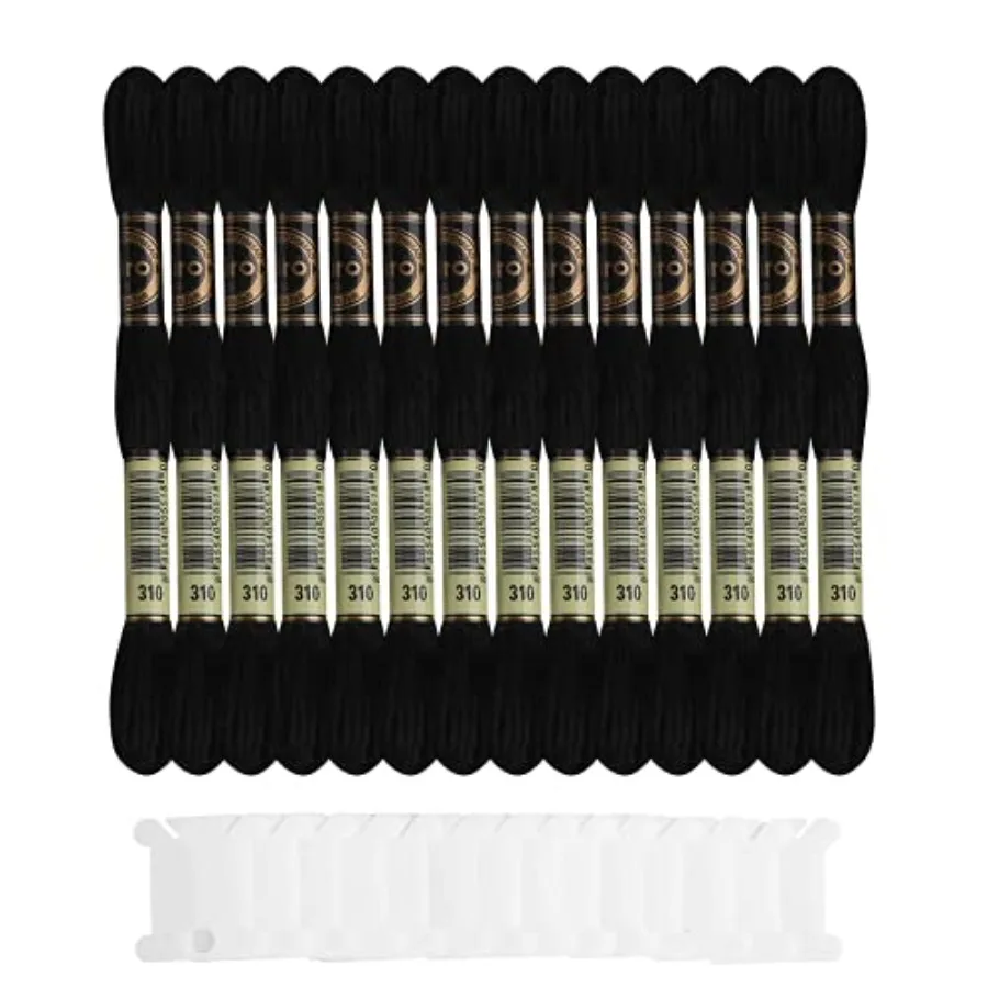 

Skeins Friendship Bracelets Floss Black Embroidery ThreadsBlack Cross Stitch Thread Series Cross Stitch Floss 14 Skeins Per Pac