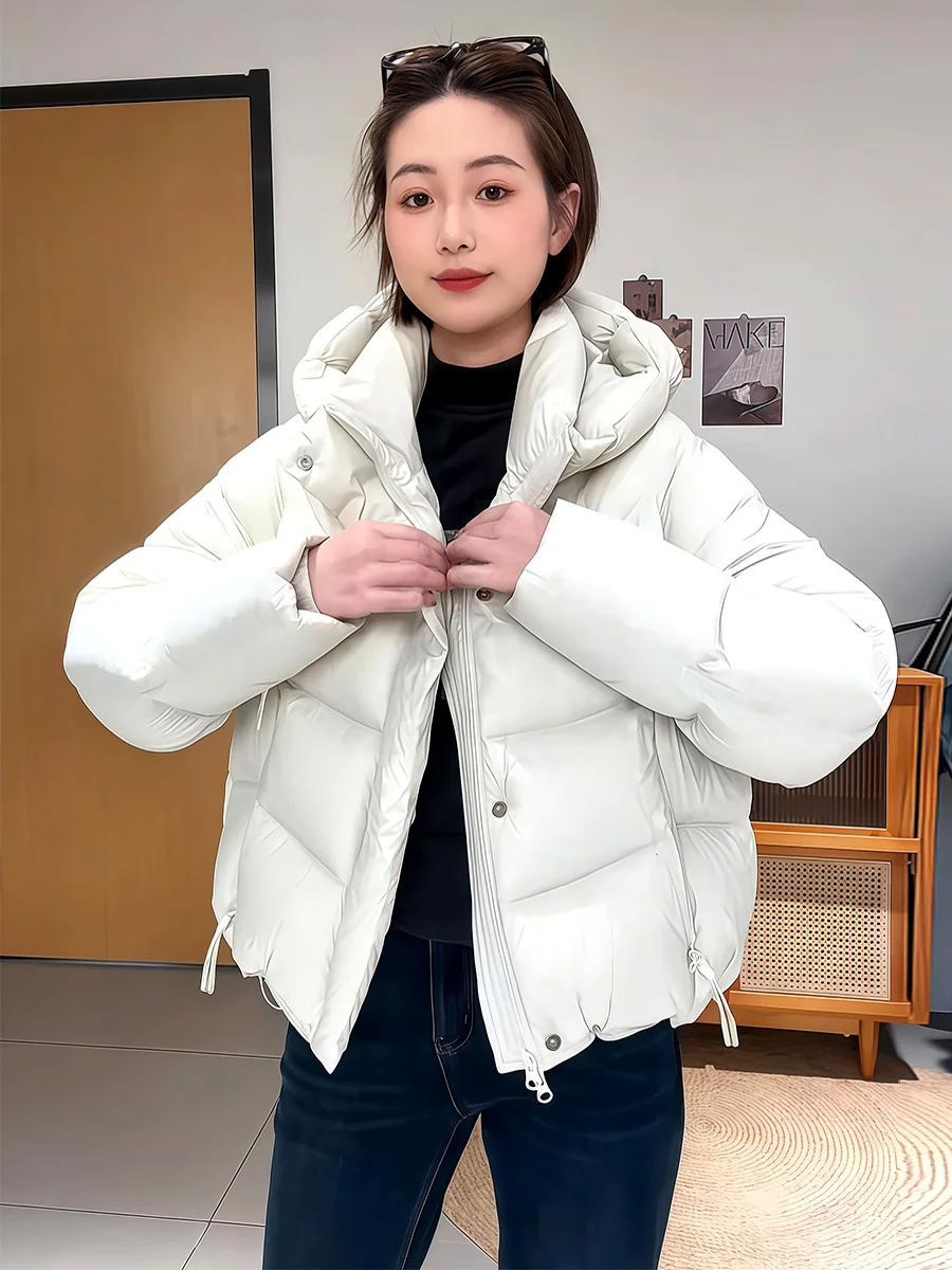 

ort Puffer Jaet with Hood Women's Winter Coat 90% White Du down Versatile Warmth Age-Defng Puffa Outerwear