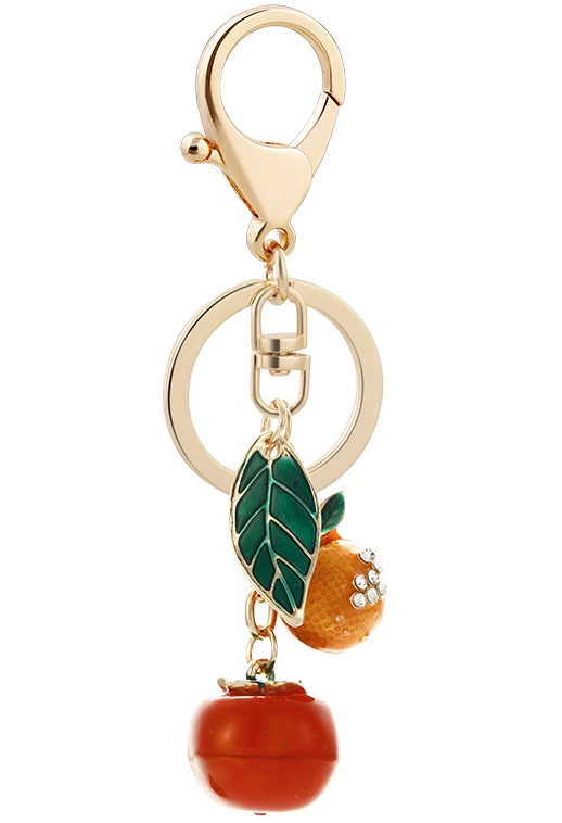 Fashion Orange Key Chain for Women Men Persimmon Keychain