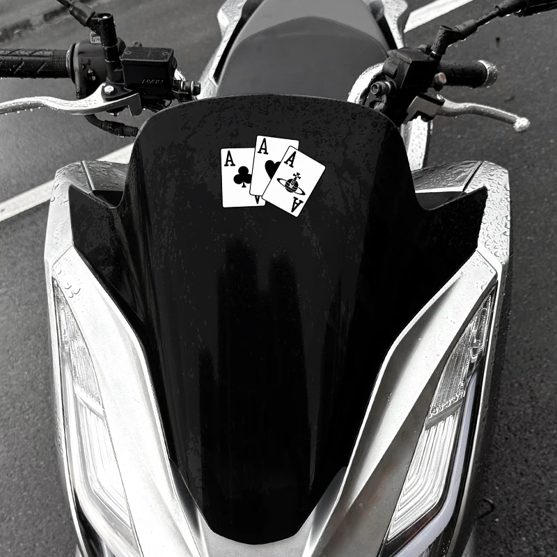 Poker Card Style Sticker 1PC Waterproof Vinyl Decal Motorcycle Fairing Tail Box Helmet Car Window Trunk Scooter Decoration
