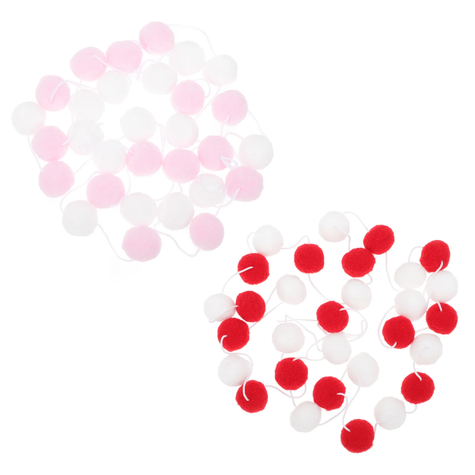 

2Pcs Valentine Hanging Decor Felt Ball Garland Party Pendant Creative Proposal Prop Decorative Balls String Felt Balls