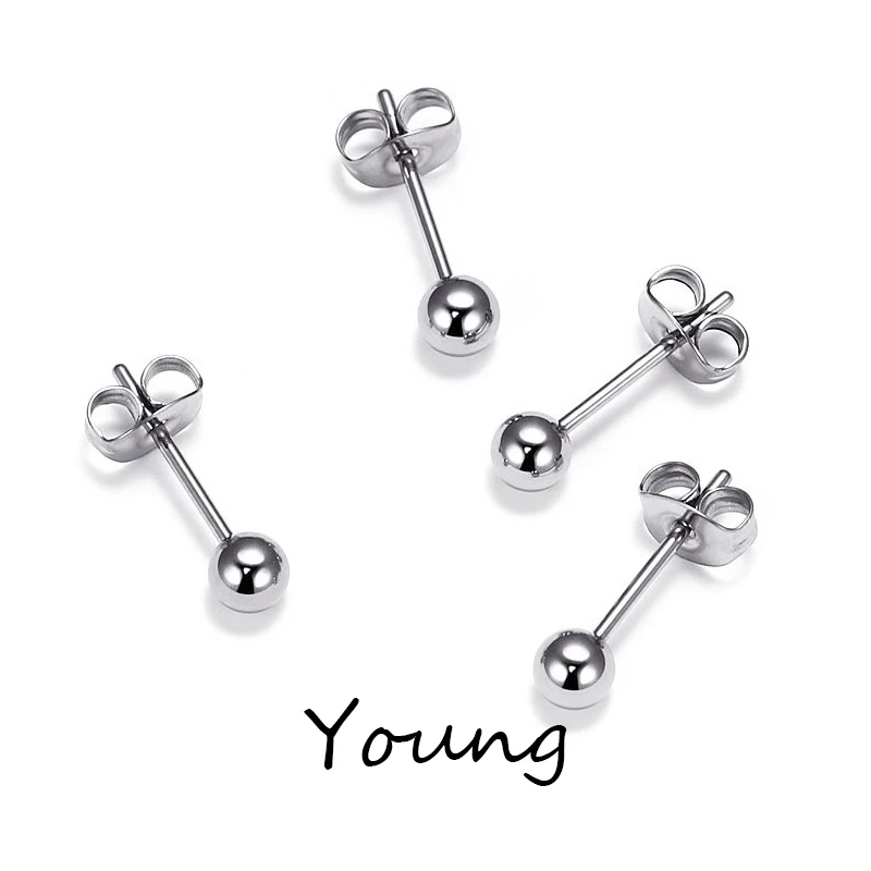 

F136 Titanium Stud Earrings G23 0.8mm Round Ball Models Butterfly Button Earlobe Studs Implantation Grade Ear Bone Studs