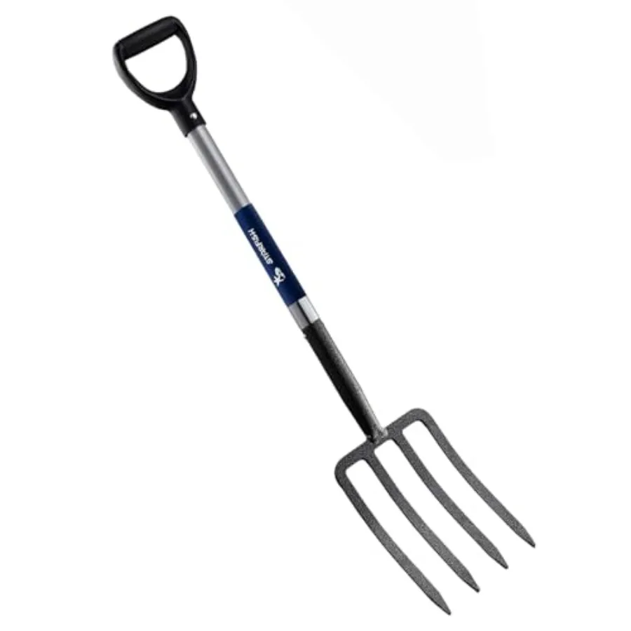 

4-Tine Spading Digging Fork Garden Digging Spading Fork Forged Steel with D-Grip Handle 41"