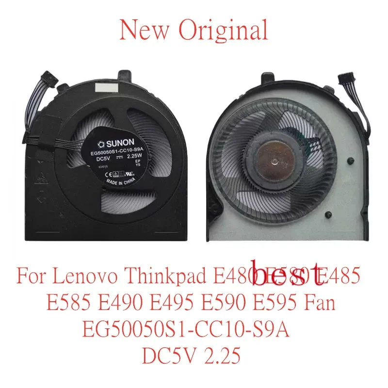 Новый оригинальный вентилятор для охлаждения процессора ноутбука Lenovo Thinkpad E480 E580 E485 E490 E495 E590 E. Фонарь диагональю 595 дюйма, 5 в постоянного тока, 2,25