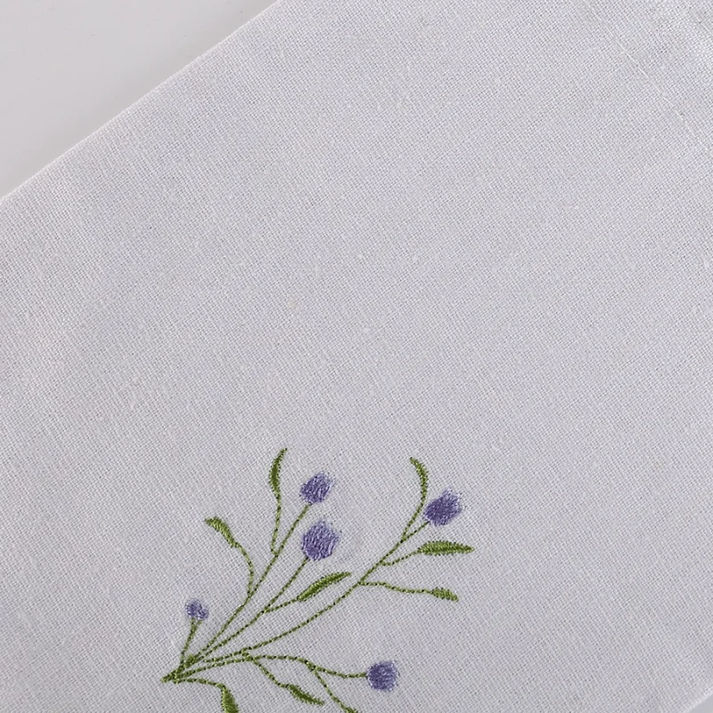 custom.Customizable White Muslin Cotton Lavender Packaging Pouches Reusable Embroidered Jewelry