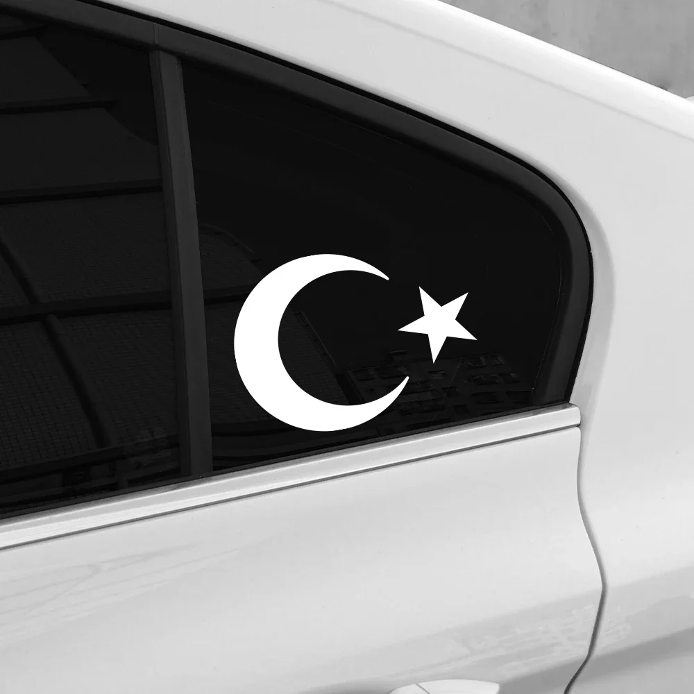 Turkish Flag Moon And Stars Car Sticker Scratch Resistant Vinyl Decals Truck Body Bumper Rear Window Auto Decoration Accessories