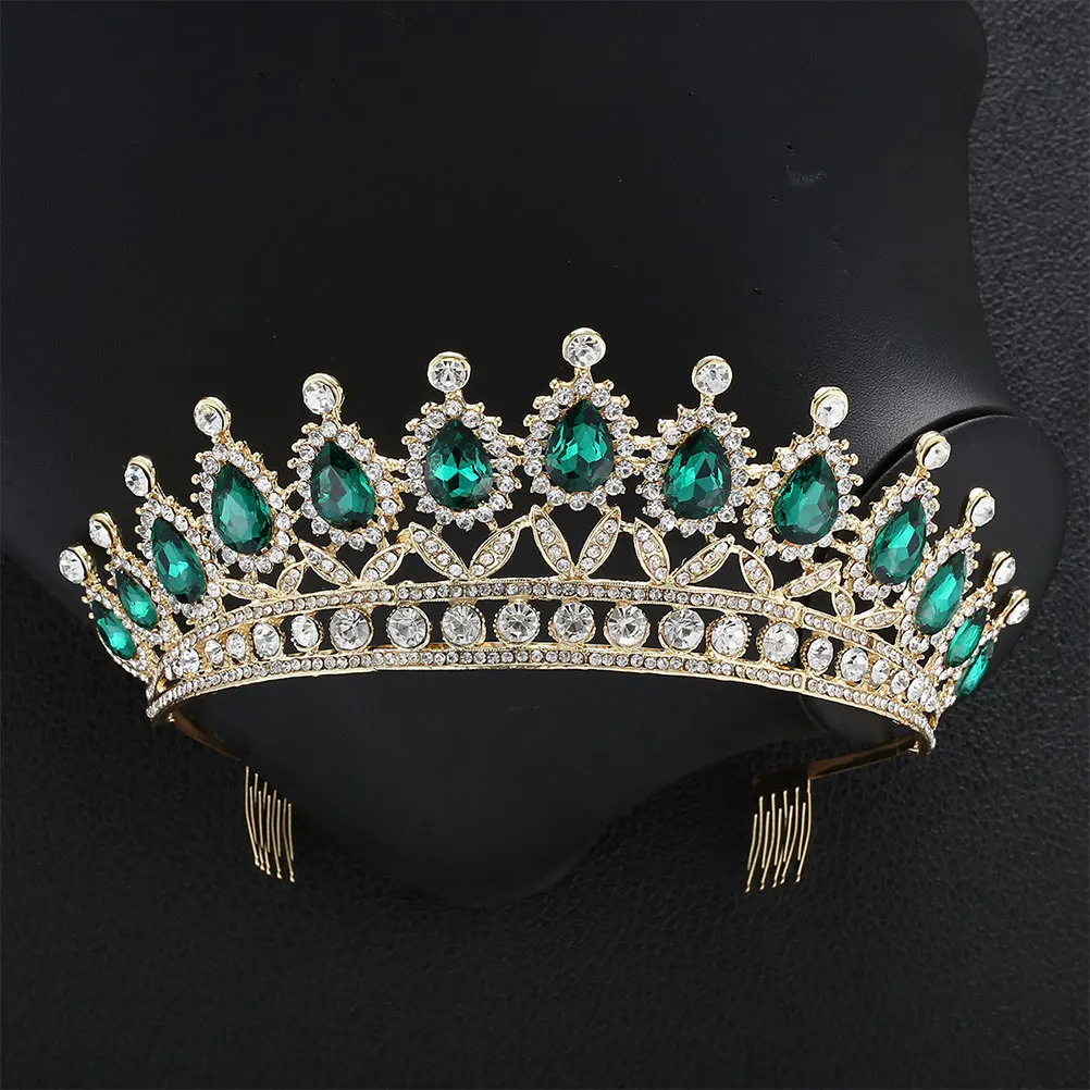 

Crown Necklace Set Party Costume Accessories for Wedding Party Green Bridal Women Elegant Costume Jewelry Women Jewelry Sets
