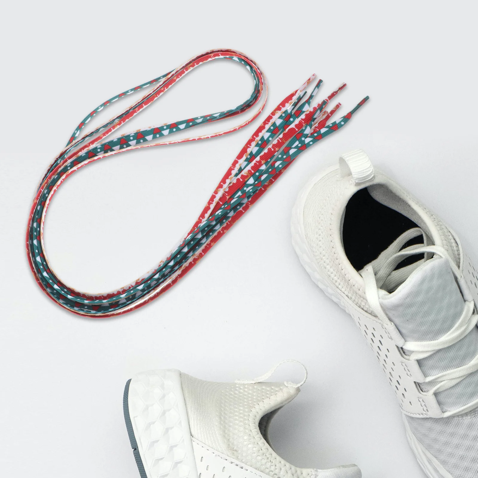 2Pairs عيد الميلاد أربطة الحذاء شقة البوليستر الملونة أربطة الحذاء قوي استبدال حذاء رياضة Shoestrings حذاء كاجوال عطلة الموسم