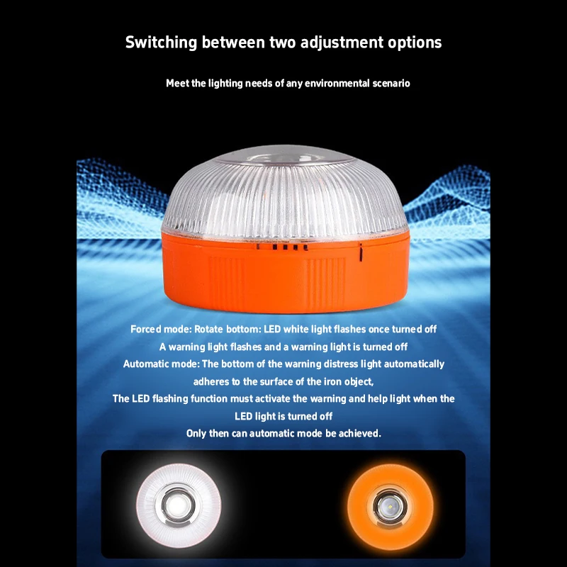 ضوء الطوارئ V16 Homologated Dgt المعتمدة سيارة الطوارئ منارة تحذير ضوء قابلة للشحن المغناطيسي التعريفي ستروب مصباح ليد