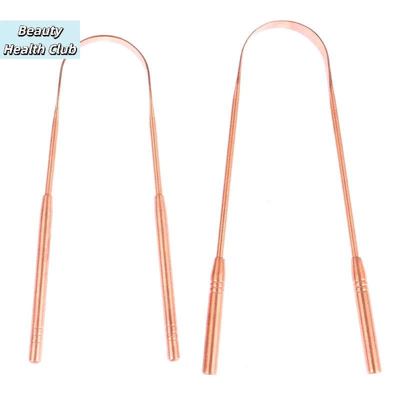 【1Pc Copper Tongue Scraper Cleaner Scraper Toothbrush Dental Oral Care Hygiene Health Care Tool For Men Women】