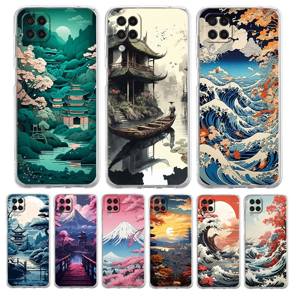 Phone Case For Samsung A13 A33 A35 A55 A73 A53 A23 A51 A71 A21S A12 A31 A41 A05s A03S A15 A25 A32 5G Cover Japanese Landscape