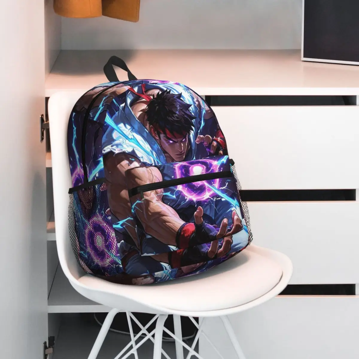 Defeated Portraits Super Street Fighter Backpack Student BookBag Kids School Bag Computer Shoulder Bags for Men Women