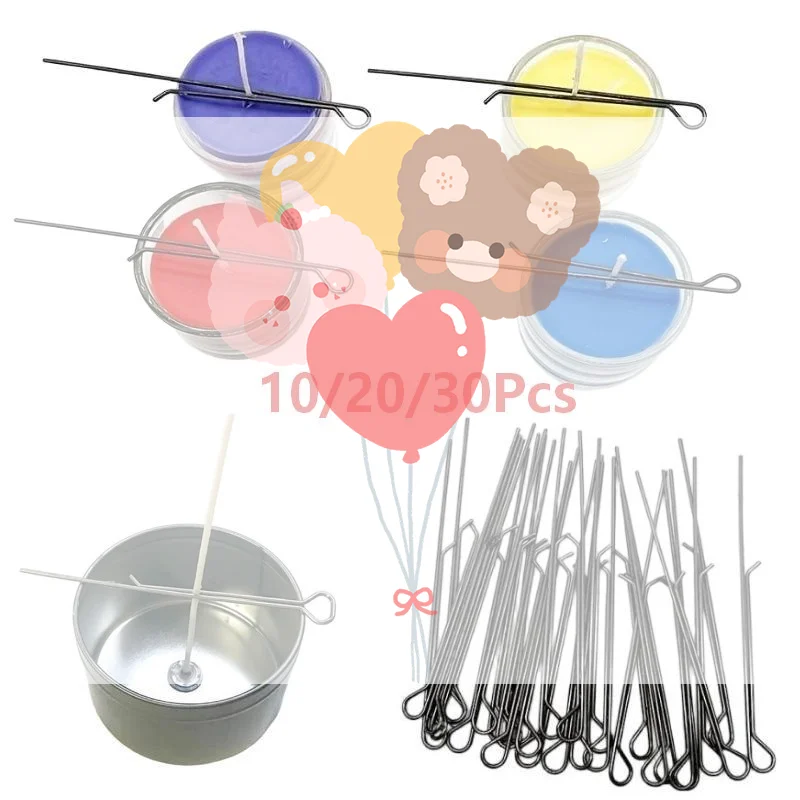 10/20/30Pcs Candle Wick Holder 12cm Metal Wick Fixing Clip High Carbon Steel Wick Support For DIY Scented Candle Making Crafts