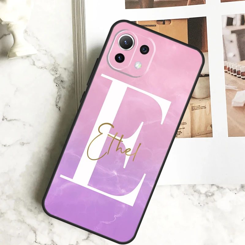 PERSONALISED initials name rainbow Case For Xiaomi 13 14 Pro Ultra 12 13 Lite 11T 12T 13T POCO F5 M6 X3 X5 X6 Pro F3 M5s Cover