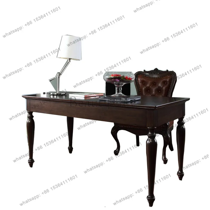 American all-solid wood desk European antique computer simple desk