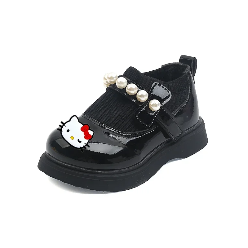 Sanrio hello kitty girls leather shoes autumn new children\'s soft bottom princess casual shoes baby flying shoes