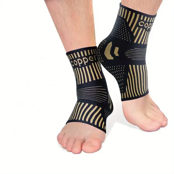 

COPPER Ankle Brace Compression Support Sleeve for Injury Recovery, Joint Pain. Plantar Fasciitis Foot Socks with Arch Support, E