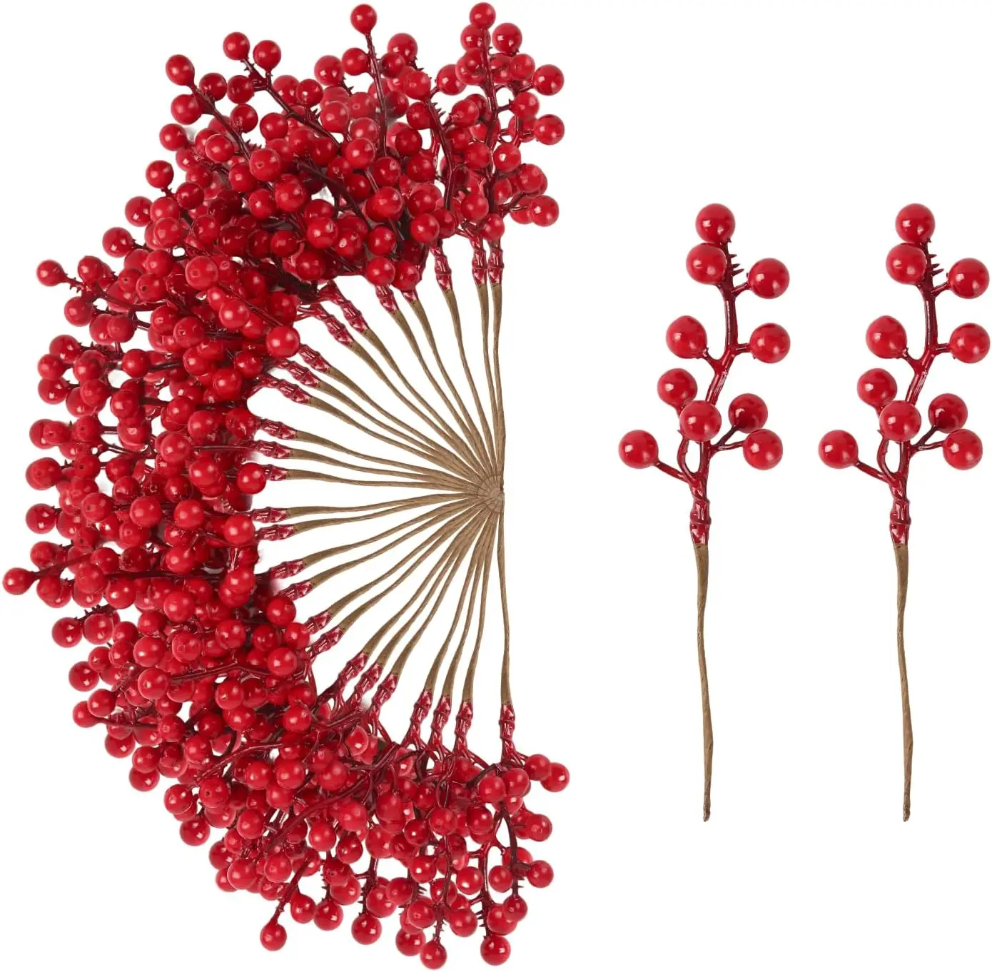 

50-Pack Artificial Christmas Berry Stems for Holiday Home Decor & DIY Arrangements