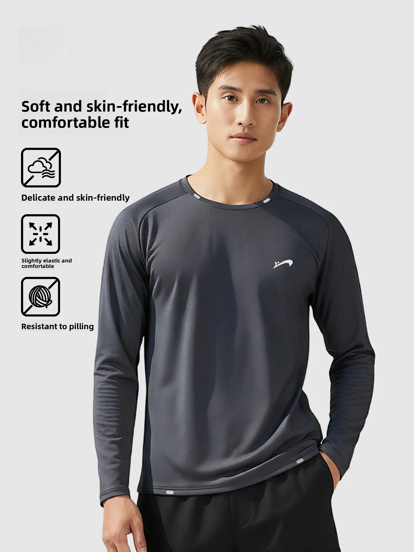 

Qui Dry Long Sve Fitn Training Clothes Men's Tight Top Couple Hiking Mountain Climbing T-irt Sports Wear Stand Fit