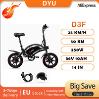 DYU D3F 36V 10Ah 250W 14 Inch MiniFoldable Electric Bike  25km/h range 50km One-Piece Frame