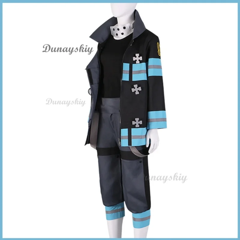 Anime Fire Force Maki Oze Cosplay Costume Enn Enn No Shouboutai Firefighter Wig Coat Uniform Adult Woman Sexy Carnival Suit