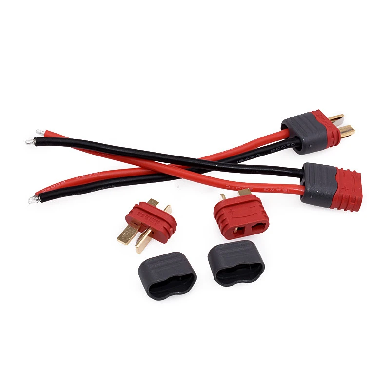 1PCS Deans T-Plug Male Female Connector Silicone Wire With 10CM 16AWG Suitable For Rc Lipo Battery Model Charger Interface