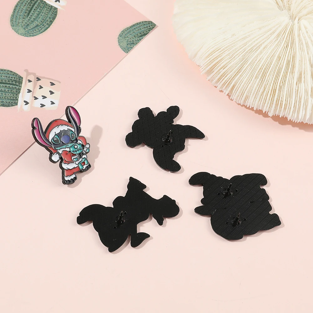 Lilo and Stitch Enamel Pin Cartoon Figure Stitch Angel Metal Badge Brooch Jacket Jeans Lapel Pin for Kids Kawaii Jewelry