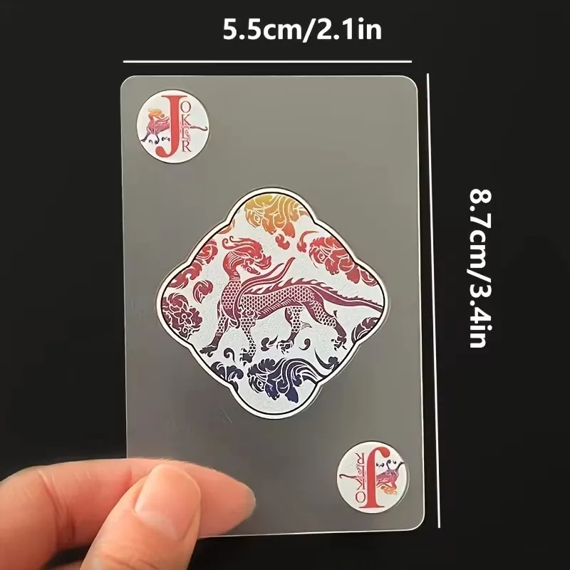 1set Transparent Waterproof Playing Cards PVC Plastic Poker Cards Washable Playing Cards for Party Magic Tricks Deck Board Game